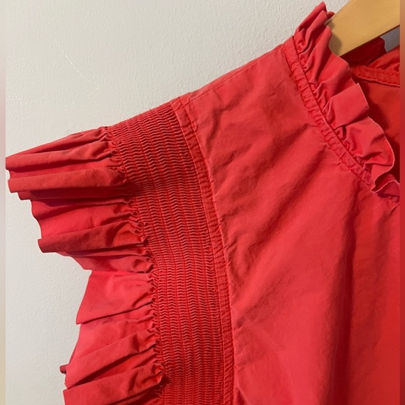 Anthropologie English Factory Ruffle Top in Poppy Red Small - Picture 5 of 10